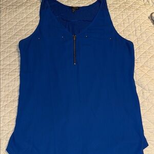 Express Cobalt Blue Zip-Front Sleeveless Tank